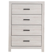 Pemberly Row 4-drawer Farmhouse Wood Chest in Coastal White Finish