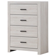 Pemberly Row 4-drawer Farmhouse Wood Chest in Coastal White Finish