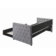 Pemberly Row Tufted Fabric Upholstered Daybed with Trundle Gray