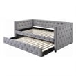 Pemberly Row Tufted Fabric Upholstered Daybed with Trundle Gray