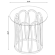 Pemberly Row Metal Round End Table Chocolate Chrome and Clear