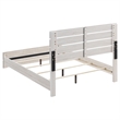 Pemberly Row Farmhouse Wood Queen Panel Bed in Coastal White