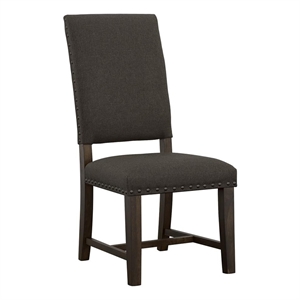 Pemberly Row Contemporary Wood Upholstered Side Chairs Warm Gray