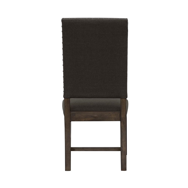 Pemberly Row Contemporary Wood Upholstered Side Chairs Warm Gray