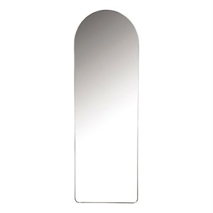 Pemberly Row Contemporary Glass Arch-shaped Wall Mirror in Black