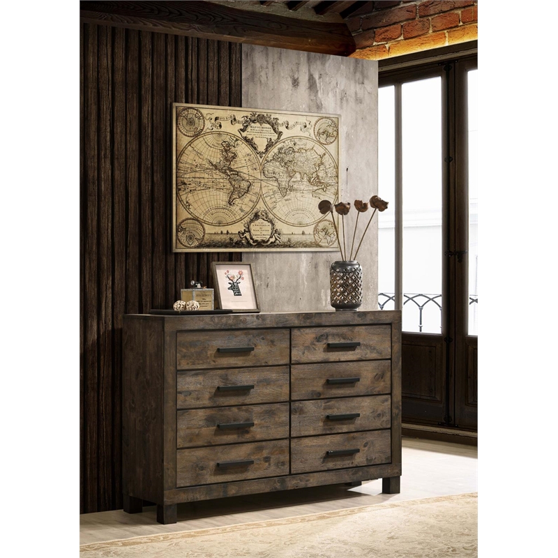 Pemberly Row 8-drawer Farmhouse Wood Dresser Rustic Golden Brown
