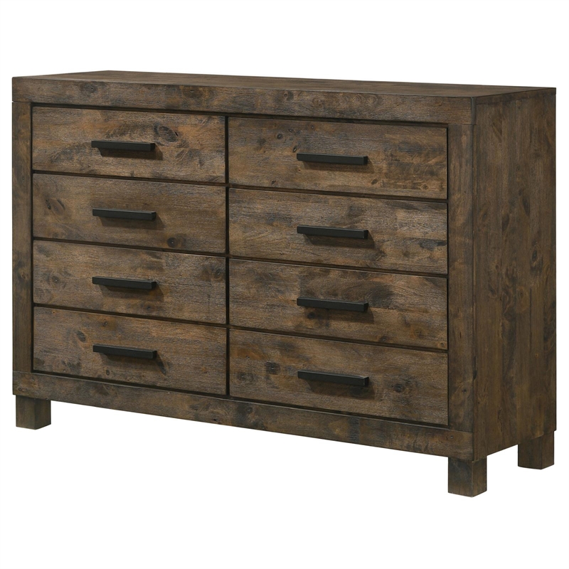 Pemberly Row 8-drawer Farmhouse Wood Dresser Rustic Golden Brown