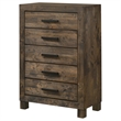 Pemberly Row 5-drawer Farmhouse Wood Chest Rustic Golden Brown