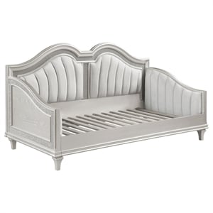 Pemberly Row Upholstered Twin Daybed in Silver Oak and Ivory