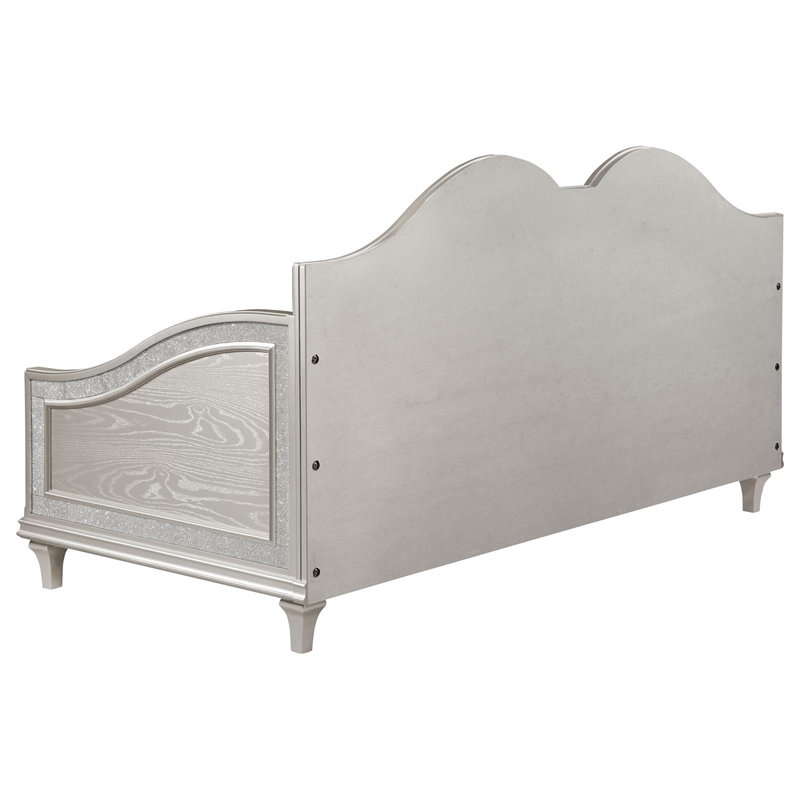 Pemberly Row Upholstered Twin Daybed in Silver Oak and Ivory