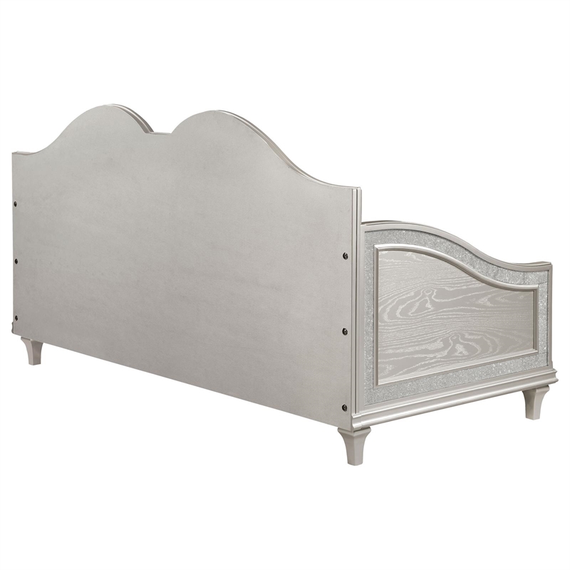 Pemberly Row Upholstered Twin Daybed in Silver Oak and Ivory