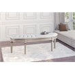 Pemberly Row Upholstered Demilune Bench in Ivory / Silver Oak