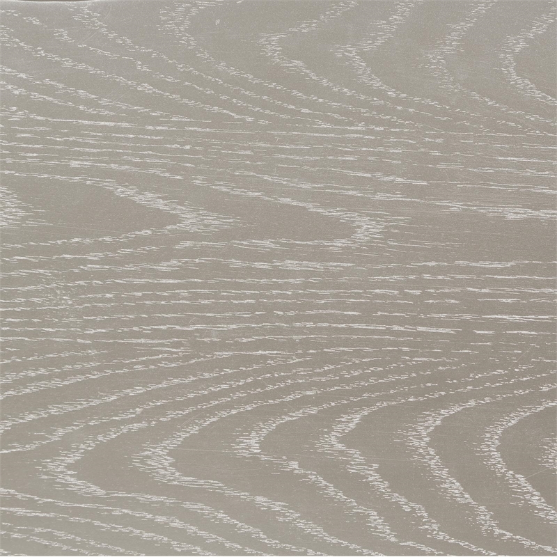 Pemberly Row Upholstered Demilune Bench in Ivory / Silver Oak