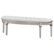 Pemberly Row Upholstered Demilune Bench in Ivory / Silver Oak