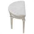 Pemberly Row Upholstered Demilune Bench in Ivory / Silver Oak