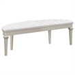 Pemberly Row Upholstered Demilune Bench in Ivory / Silver Oak