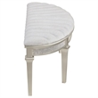 Pemberly Row Upholstered Demilune Bench in Ivory / Silver Oak