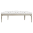 Pemberly Row Upholstered Demilune Bench in Ivory / Silver Oak