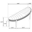 Pemberly Row Upholstered Demilune Bench in Ivory / Silver Oak