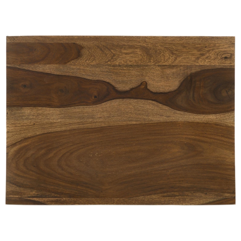 Pemberly Row Rectangular Farmhouse Solid Wood End Table in Brown