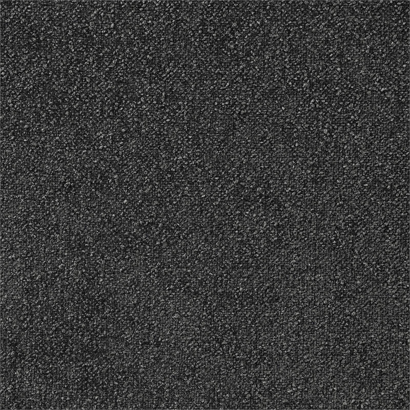 Pemberly Row Upholstered Square Fabric Ottoman in Dark Charcoal