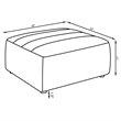 Pemberly Row Upholstered Square Fabric Ottoman in Dark Charcoal