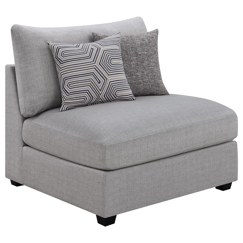 Pemberly Row 4-Piece Upholstered Fabric Modular Sectional in Gray
