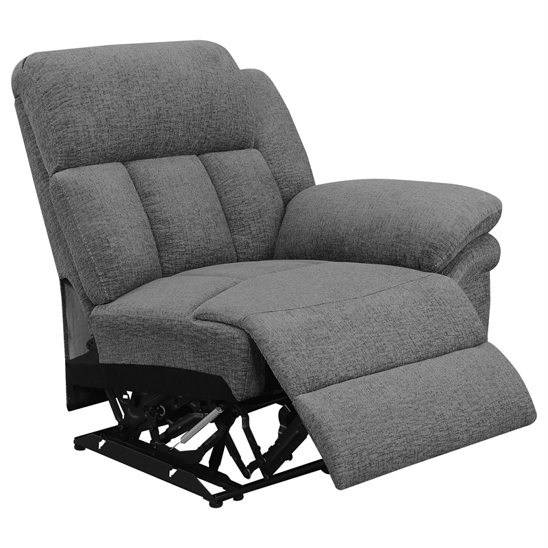 Pemberly Row Upholstered Modern Motion Sofa in Charcoal Finish