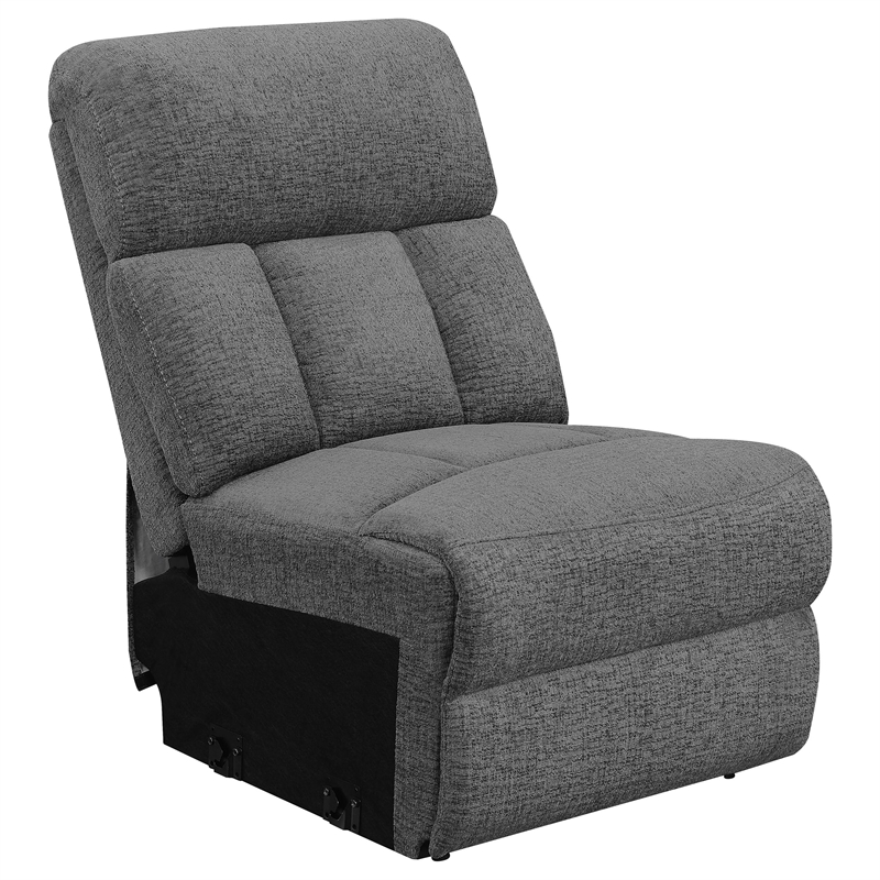 Pemberly Row Upholstered Modern Motion Sofa in Charcoal Finish