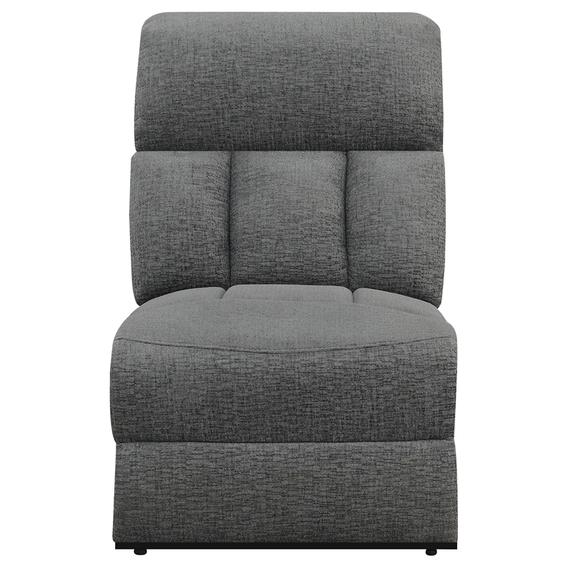 Pemberly Row Upholstered Modern Motion Sofa in Charcoal Finish