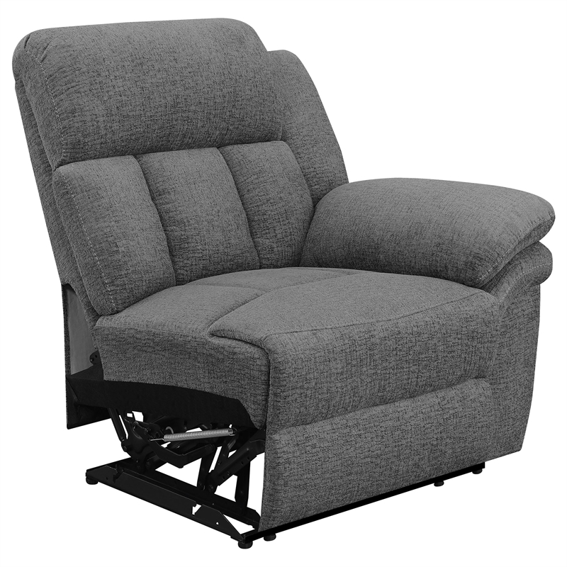 Pemberly Row Upholstered Modern Motion Sofa in Charcoal Finish