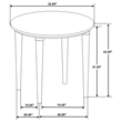 Pemberly Row Round Marble & Wood End Table in White and Natural