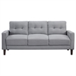 Pemberly Row Upholstered Fabric Sofa with Track Arms in Gray