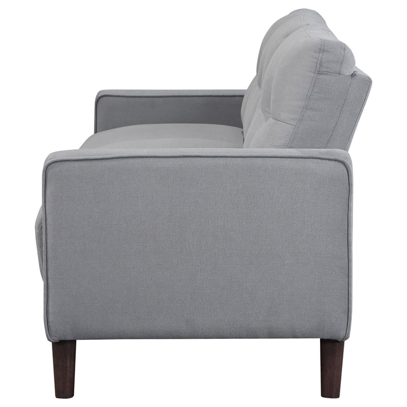 Pemberly Row Upholstered Fabric Sofa with Track Arms in Gray