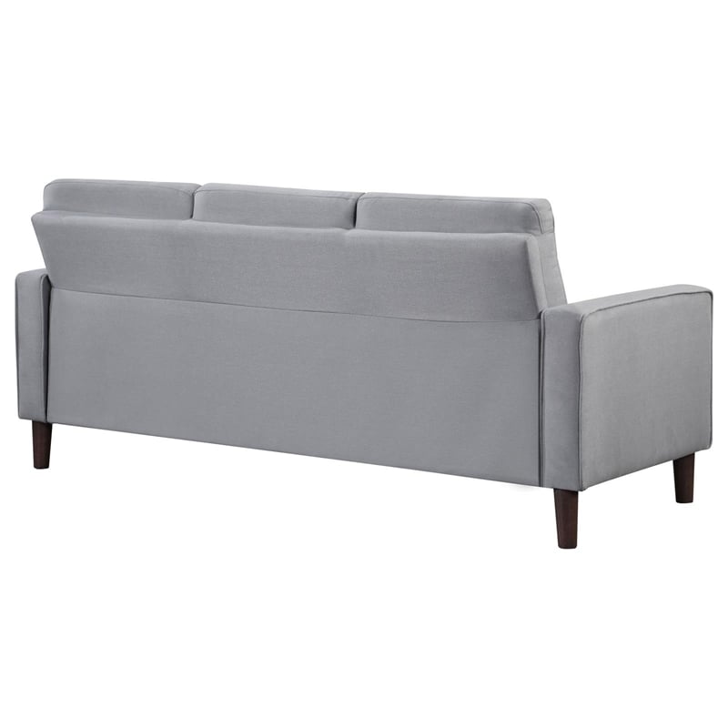 Pemberly Row Upholstered Fabric Sofa with Track Arms in Gray