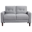 Pemberly Row Upholstered Fabric Loveseat with Track Arms in Gray