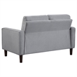 Pemberly Row Upholstered Fabric Loveseat with Track Arms in Gray