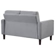 Pemberly Row Upholstered Fabric Loveseat with Track Arms in Gray