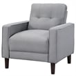 Pemberly Row Upholstered Fabric Chair with Track Arms in Gray