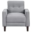 Pemberly Row Upholstered Fabric Chair with Track Arms in Gray