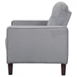 Pemberly Row Upholstered Fabric Chair with Track Arms in Gray