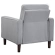 Pemberly Row Upholstered Fabric Chair with Track Arms in Gray
