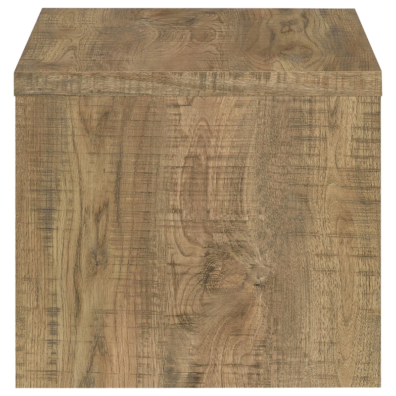 Pemberly Row Square Farmhouse Engineered Wood End Table in Brown