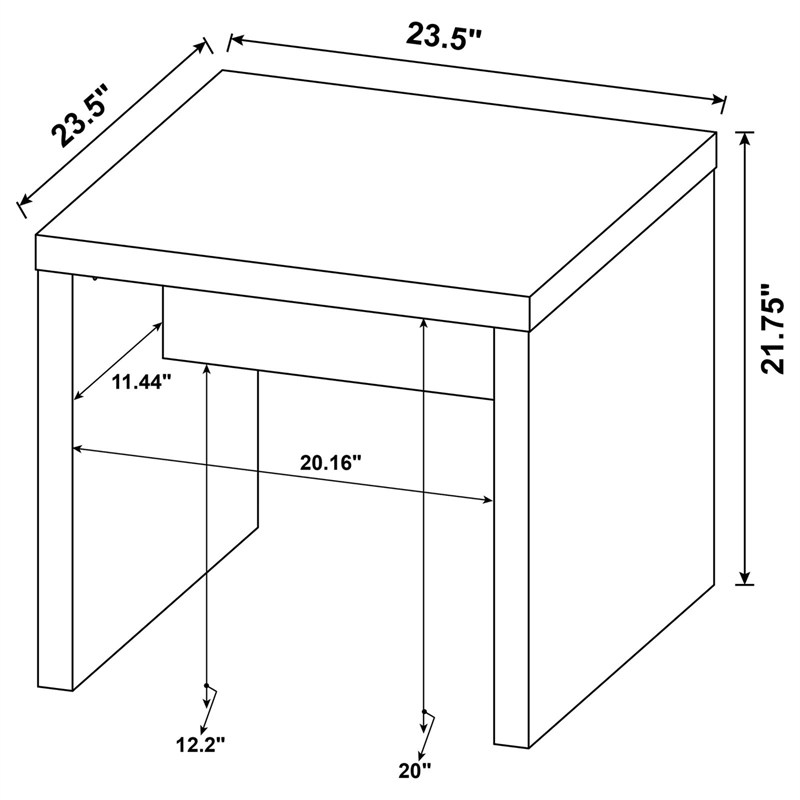 Pemberly Row Square Farmhouse Engineered Wood End Table in Brown