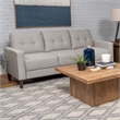 Pemberly Row Upholstered Fabric Sofa with Track Arms in Beige