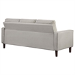 Pemberly Row Upholstered Fabric Sofa with Track Arms in Beige