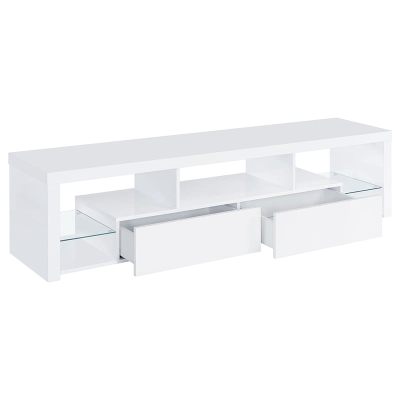 Pemberly Row 3-Piece Modern Wood Entertainment Center in White