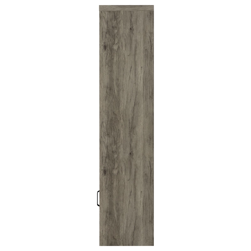 Pemberly Row 3-Shelf Farmhouse Wood Media Tower in Gray Driftwood