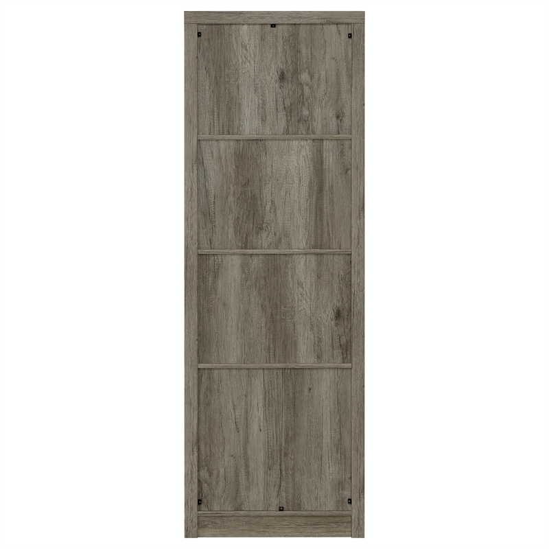 Pemberly Row 3-Shelf Farmhouse Wood Media Tower in Gray Driftwood