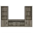 Pemberly Row 3-Shelf Farmhouse Wood Media Tower in Gray Driftwood